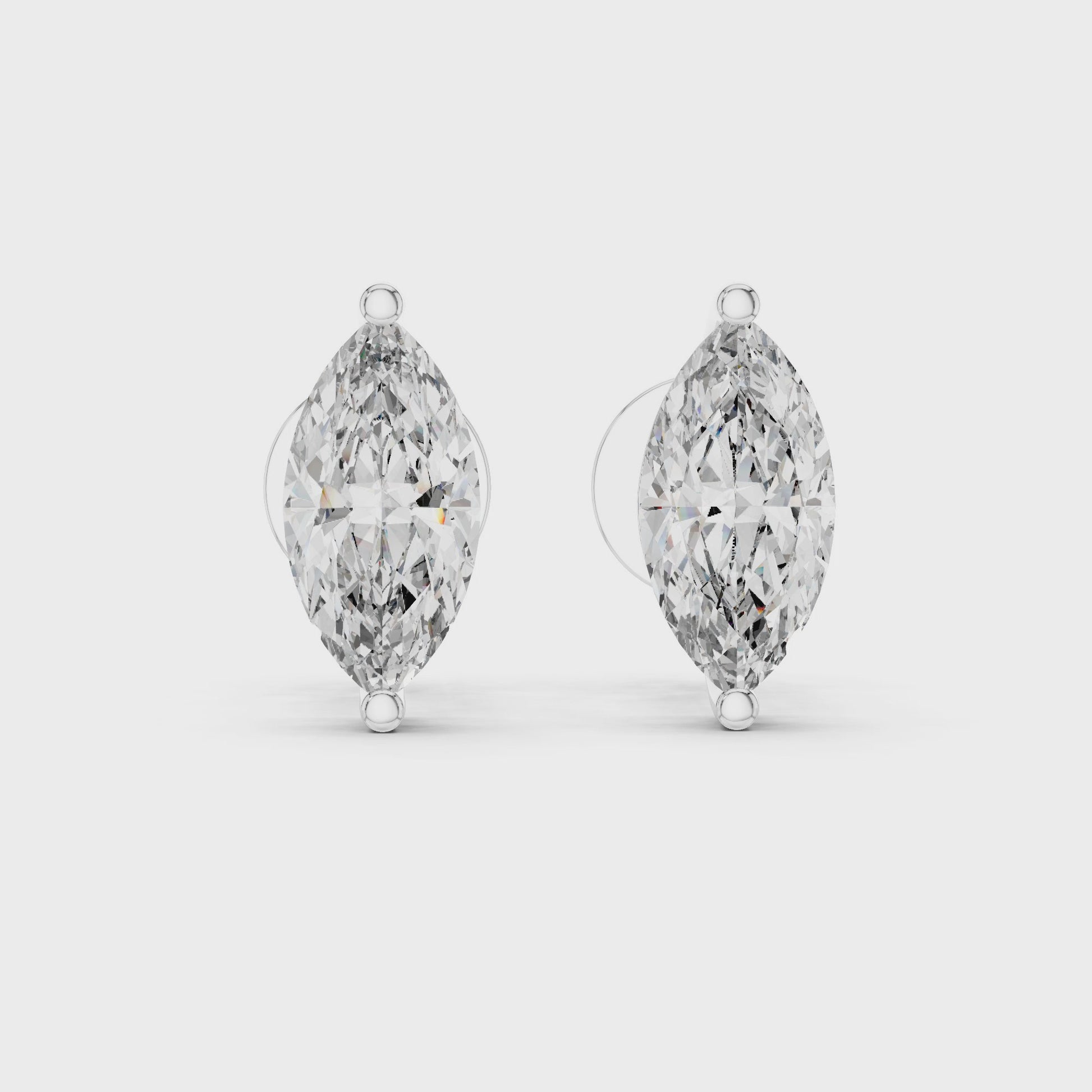 1.5 CT Marquise Solitaire Moissanite 925 Sterling Silver Everyday Stud Earrings