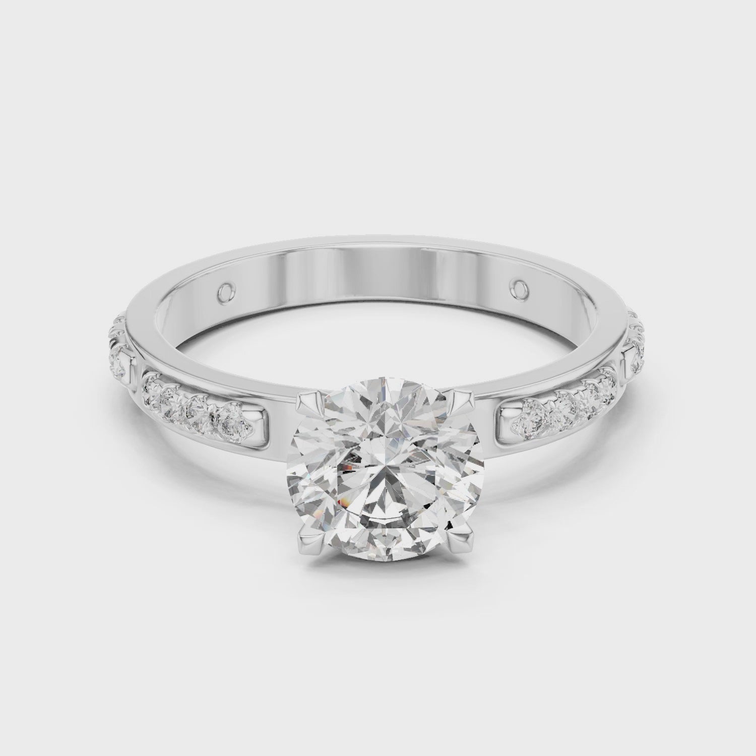 Elegant 1 CT Round Cut Moissanite Wedding Ring in Sterling Silver