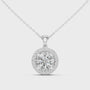 2.80 CT Round Cut Moissanite Prong Setting 925 Sterling Silver Diamond Pendant Necklace For Women