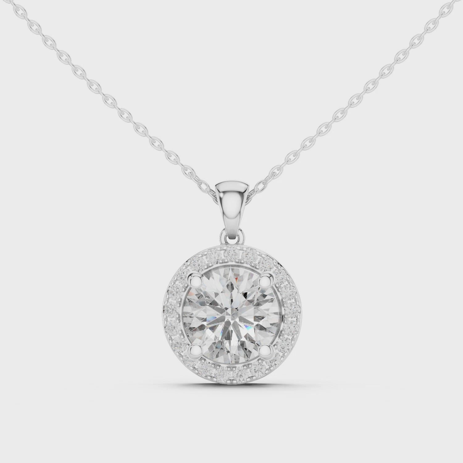 2.80 CT Round Cut Moissanite Prong Setting 925 Sterling Silver Diamond Pendant Necklace For Women