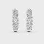 925 Sterling Silver Party Mixed-Cut Fancy Moissanite Diamond Huggie Earrings